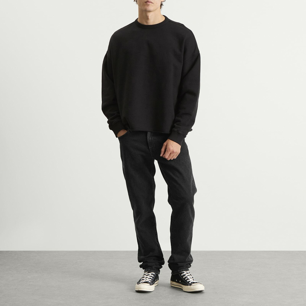 Edwin Men's Regular Tapered Denim Jeans in Black