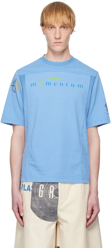 Photo: Marine Serre Blue Regenerated Graphic T-shirts Regular Fit T-shirt