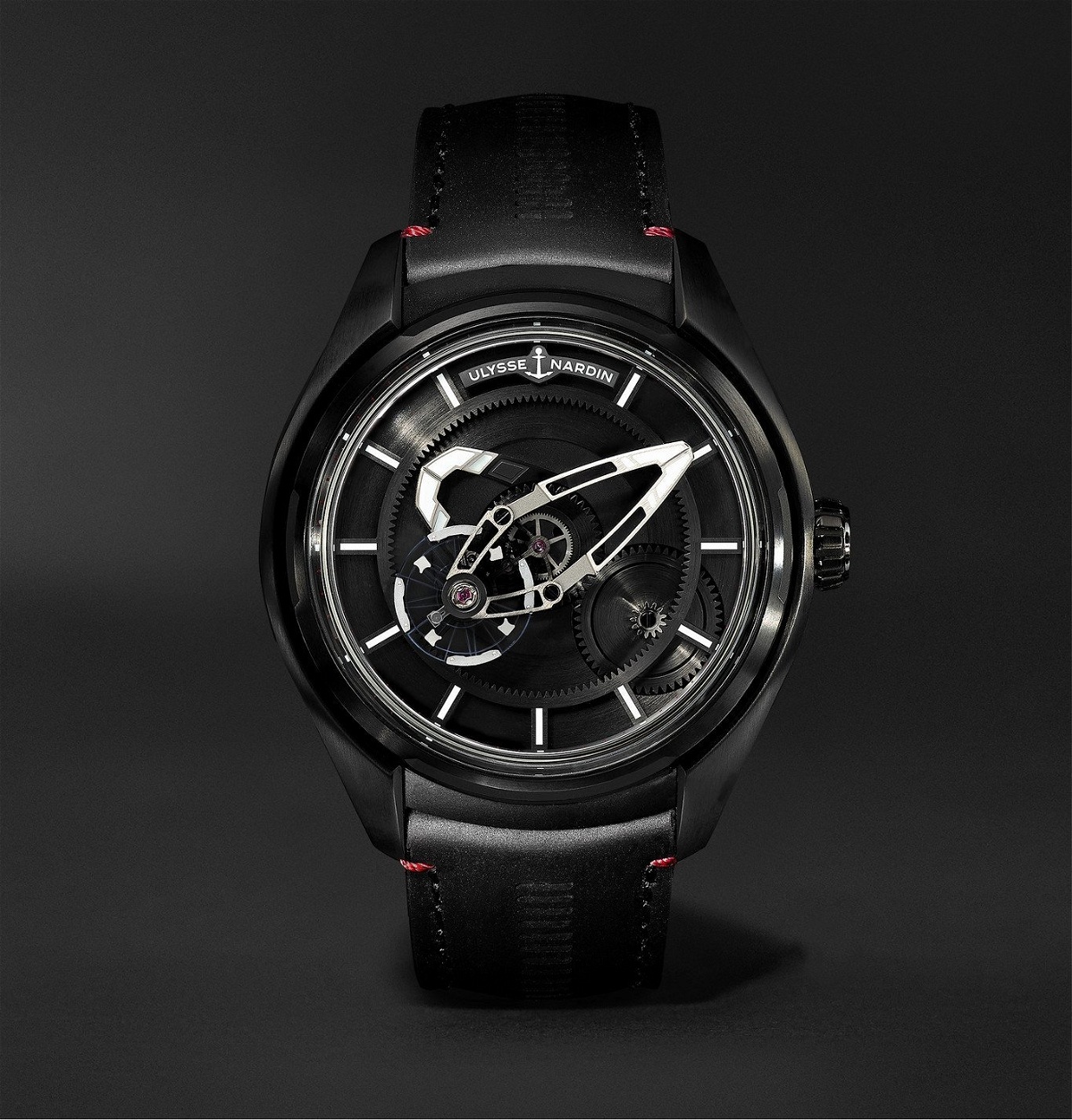 Photo: Ulysse Nardin - Freak X Ti Automatic 43mm Titanium and Leather Watch, Ref. No. 2303-270.1 - Black