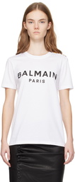 Balmain White 'Balmain Paris' T-shirt