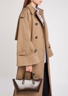 Mansur Gavriel Mini Everyday Glossed Leather top Handle bag - Chocolate - One Size