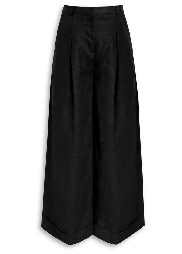 Photo: Faithfull The Brand Clove Wide-leg Linen Trousers Black
