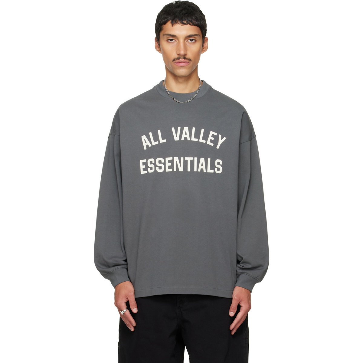 Fear of God ESSENTIALS Gray Merch Long Sleeve T-shirt