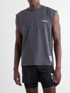 Satisfy - Distressed Logo-Print MothTech™ Organic Cotton-Jersey Tank Top - Gray