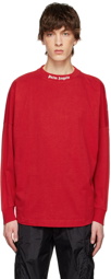 Palm Angels Red Cotton Long Sleeve T-Shirt