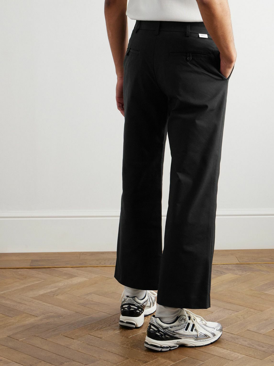WTAPS - Straight-Leg Cropped Logo-Appliquéd Twill Trousers - Black