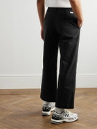 WTAPS - Straight-Leg Cropped Logo-Appliquéd Twill Trousers - Black