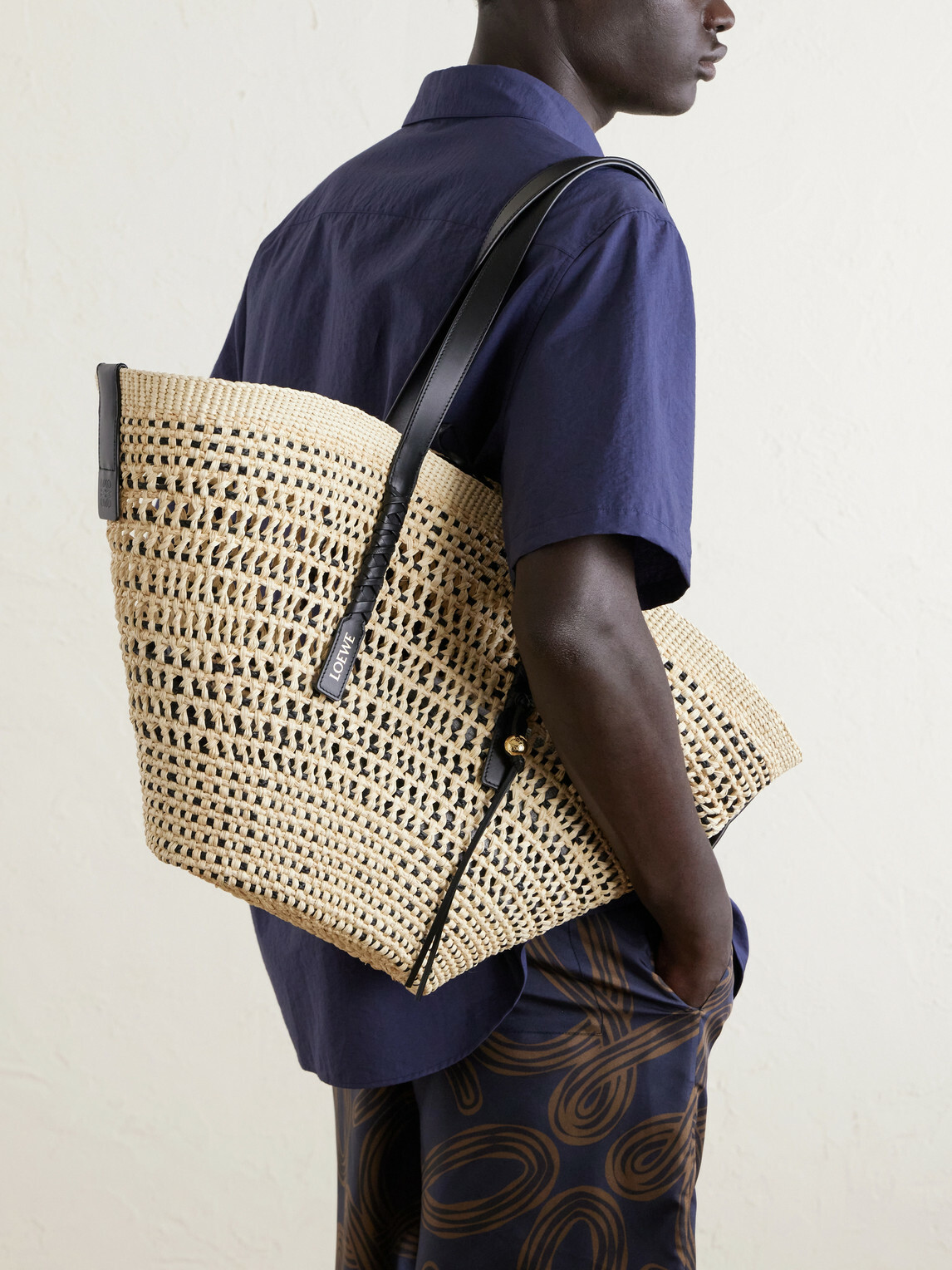LOEWE - Paula's Ibiza Braid Basket Leather-Trimmed Raffia Tote Bag