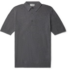 John Smedley - Roth Sea Island Cotton Polo Shirt - Gray