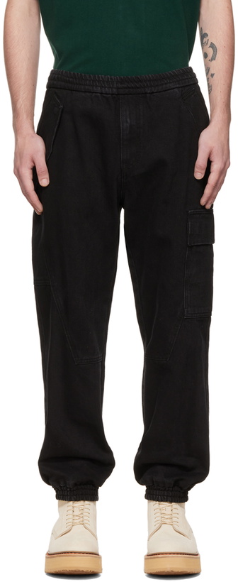 Photo: Solid Homme Black Paneled Cargo Pants