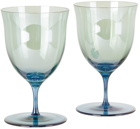 Luisa Beccaria Green & Blue Shade Wine Glass Set