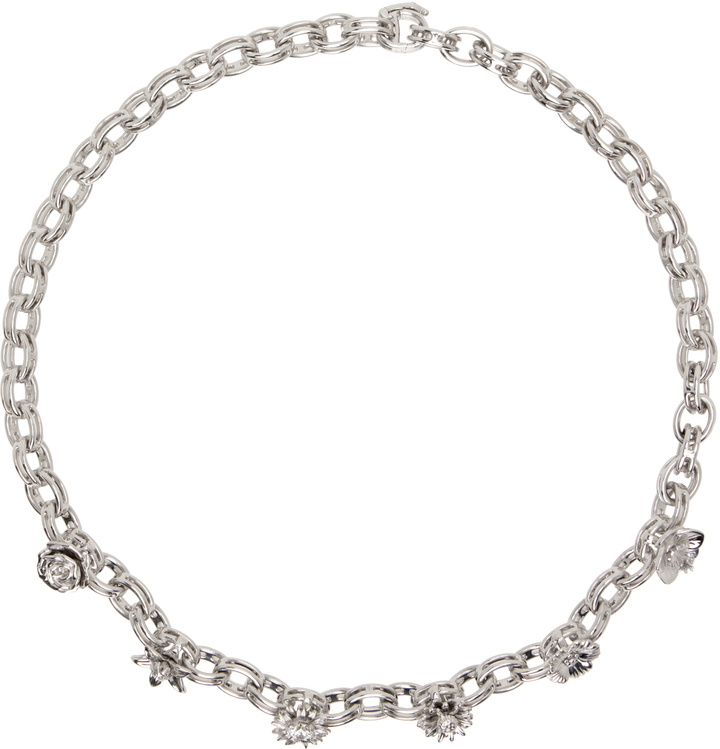 Photo: Bernard James SSENSE Exclusive Silver Maxi Flora Necklace