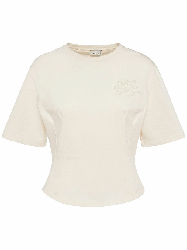 Photo: ETRO - Logo Cotton Jersey Crop T-shirt