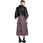 Comme des Garcons Homme Plus Black and Pink Faux-Leather Leopard Poncho Coat