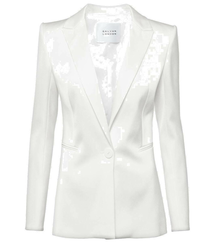 Photo: Galvan Bridal Sculpted satin blazer