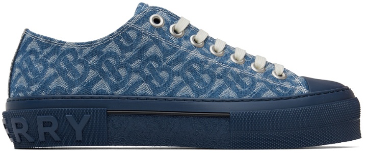 Photo: Burberry Blue Monogram Denim Sneakers