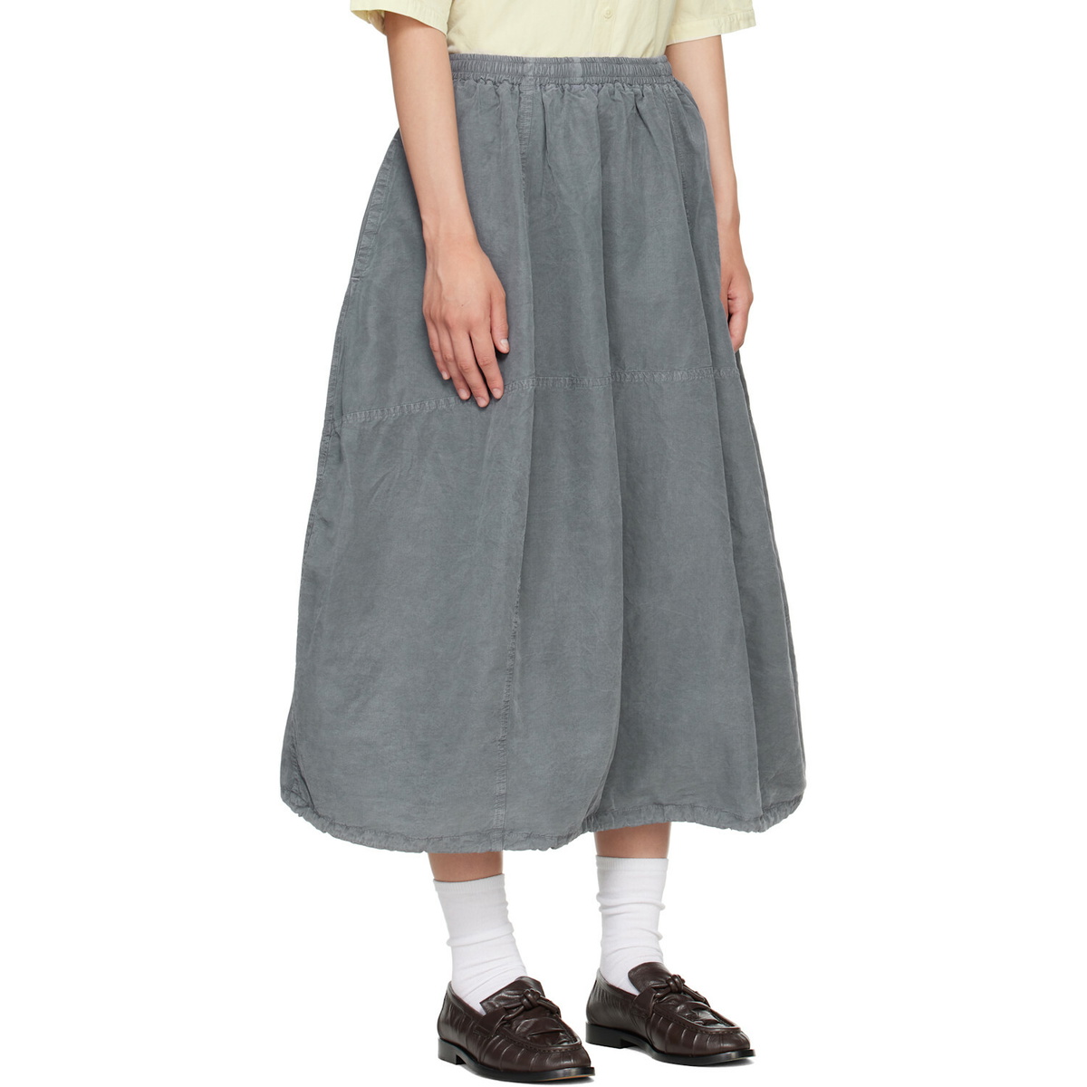 YMC Gray Parachute Midi Skirt
