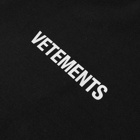 VETEMENTS Men's Long Sleeve Logo Label T-Shirt in Black/White