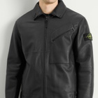 Stone Island Men's PrimaLoft Leather Jacket in Black