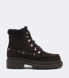 Yves Salomon Shearling-lined suede lace-up boots