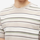 Norse Projects Men's Johannes Weekend Stripe T-Shirt in Light Khaki