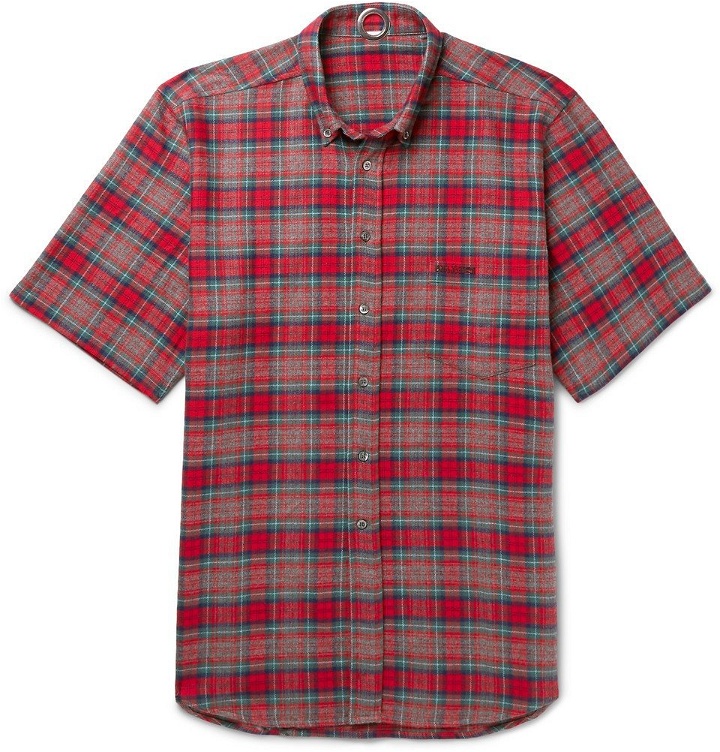 Photo: Vetements - Oversized Button-Down Collar Checked Cotton-Flannel Shirt - Men - Red