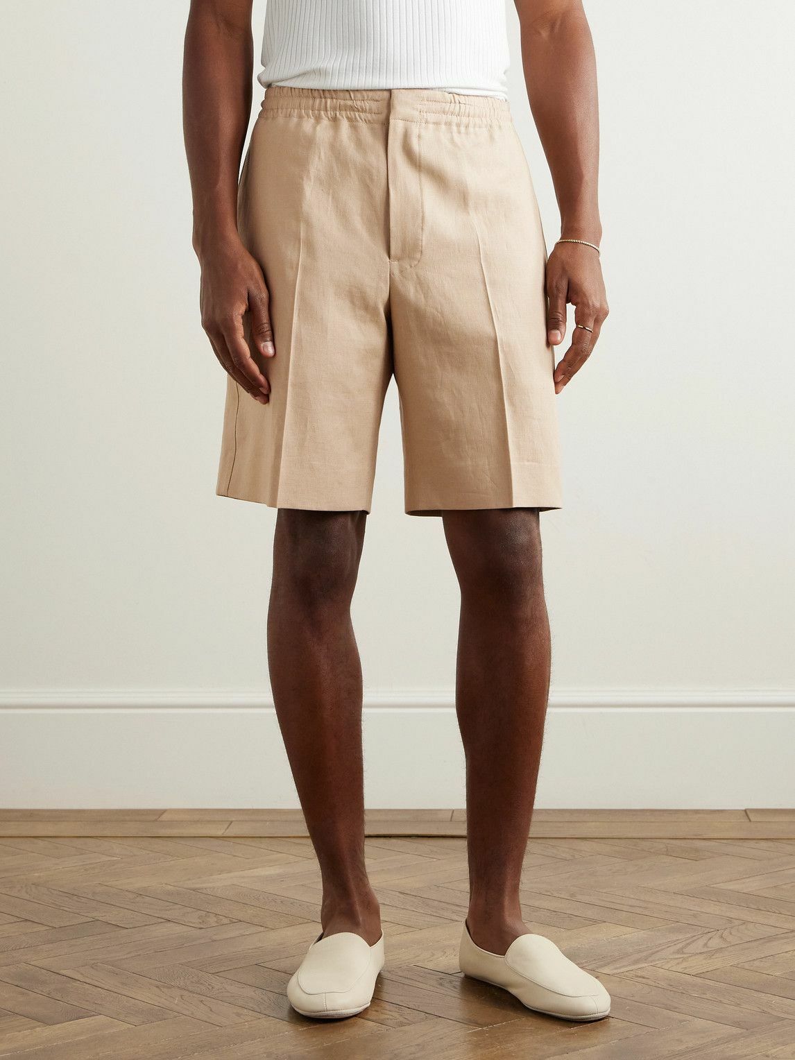 Zegna - Straight-Leg Linen Shorts - Neutrals