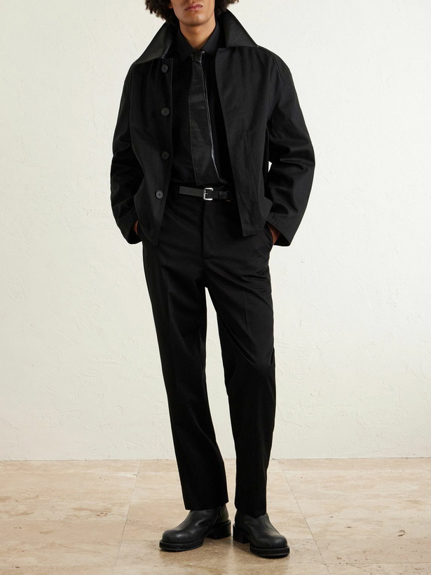Photo: Gabriela Hearst - Harold Tapered Cotton Trousers - Black