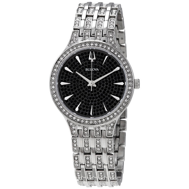 Photo: Bulova Phantom Black Pave Dial Stainless Steel Ladies Watch 96L273
