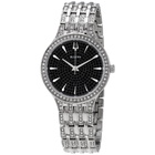 Bulova Phantom Black Pave Dial Stainless Steel Ladies Watch 96L273