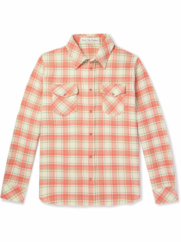 Photo: God's True Cashmere - Checked Cashmere Shirt - Orange