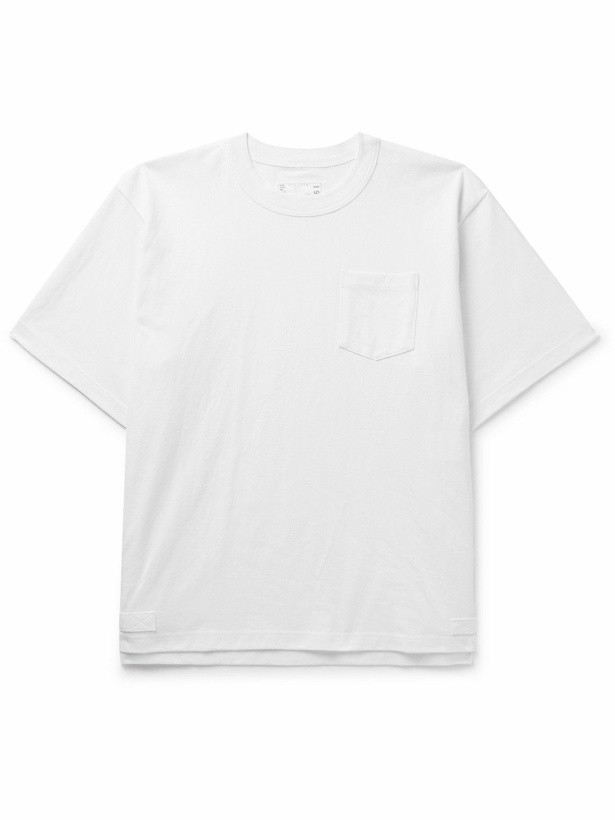 Photo: Sacai - Cotton-Jersey T-Shirt - Neutrals