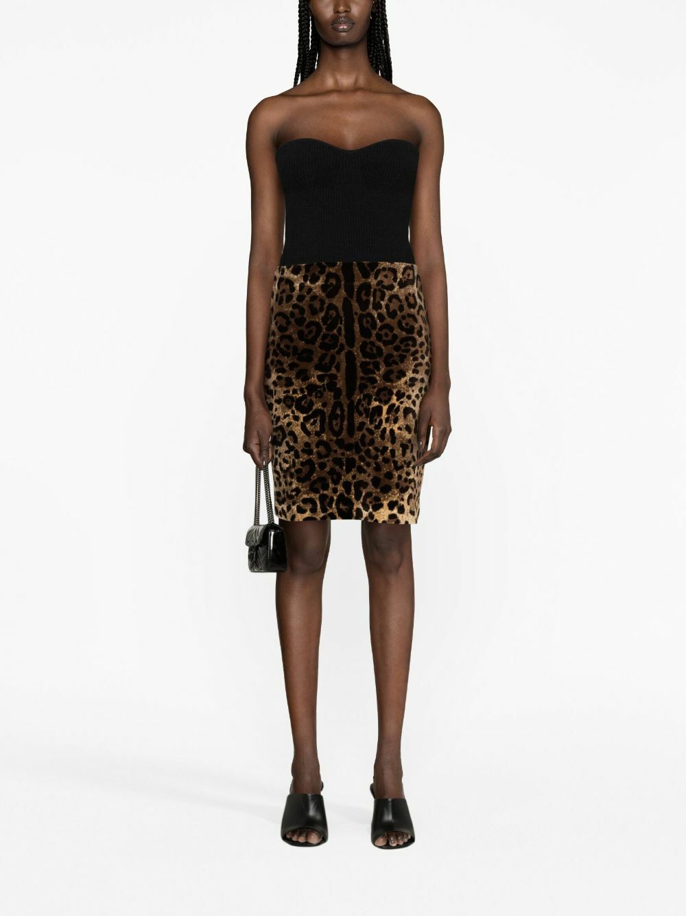 DOLCE & GABBANA - Leopard Print Chenille Mini Skirt