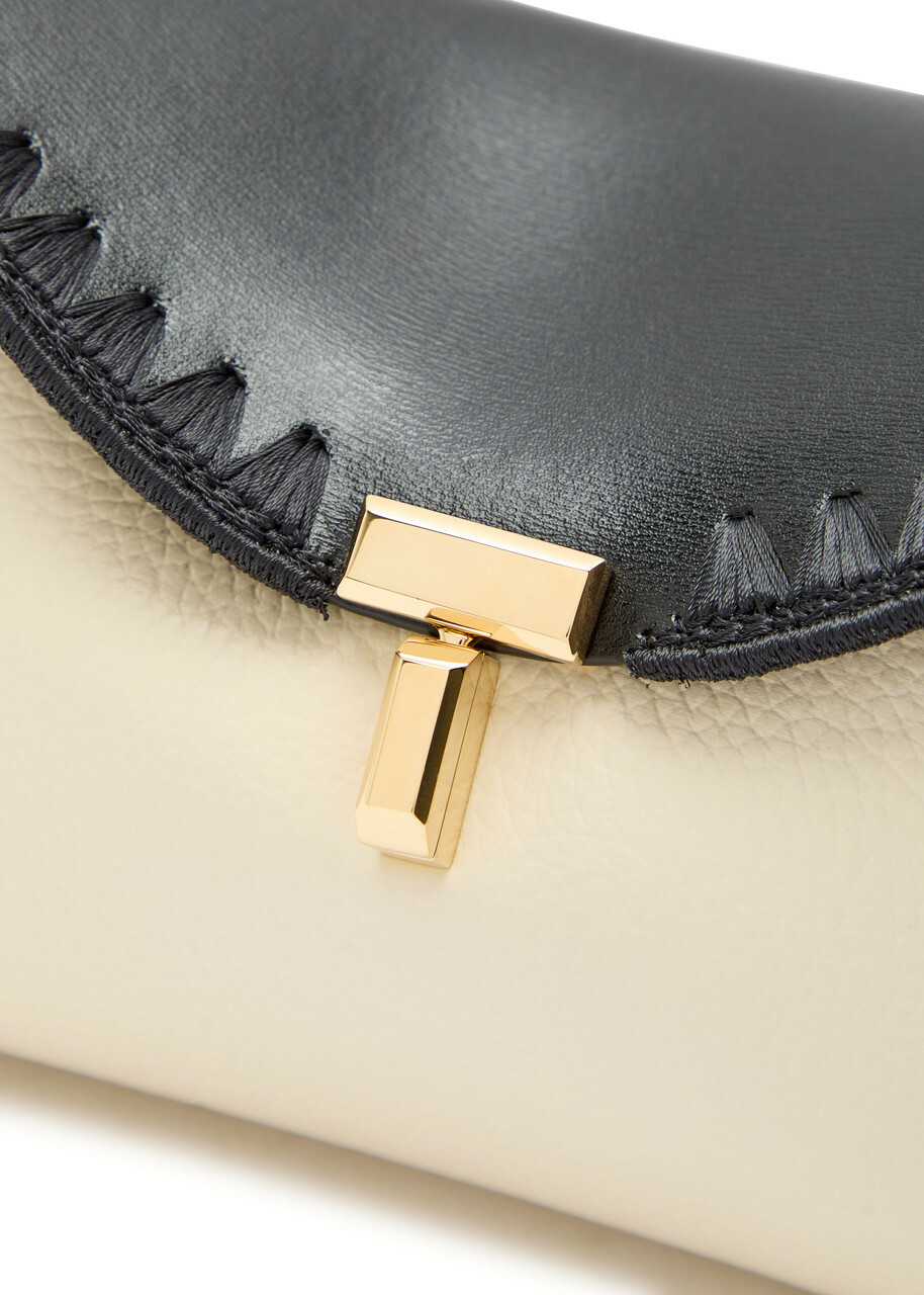 Toteme T-lock Panelled Mini Leather Clutch - Black - One Size
