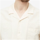 Sunspel Men's Cotton Linen Short Sleeve Shirt in Ecru