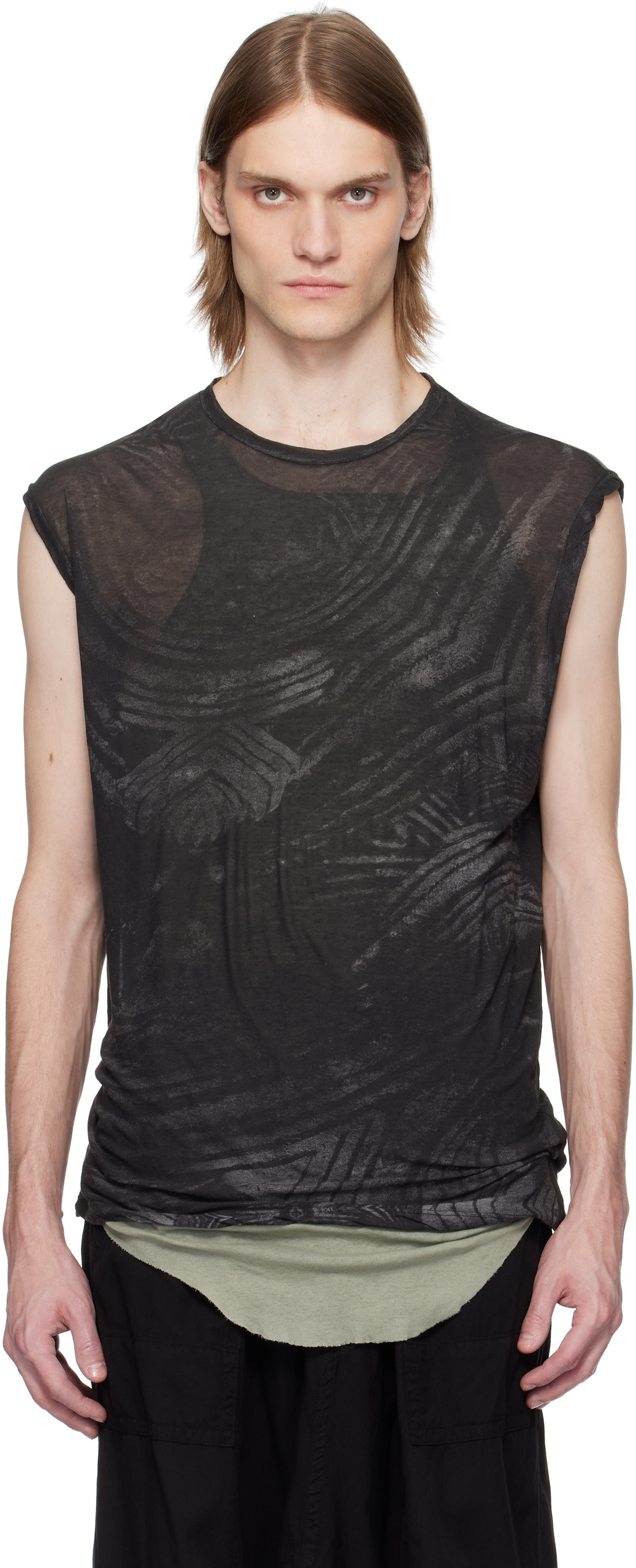 トップス JULIUS 24FW Loop Membrane Tank Top Julius Black Loop Membrane Tank Top Julius