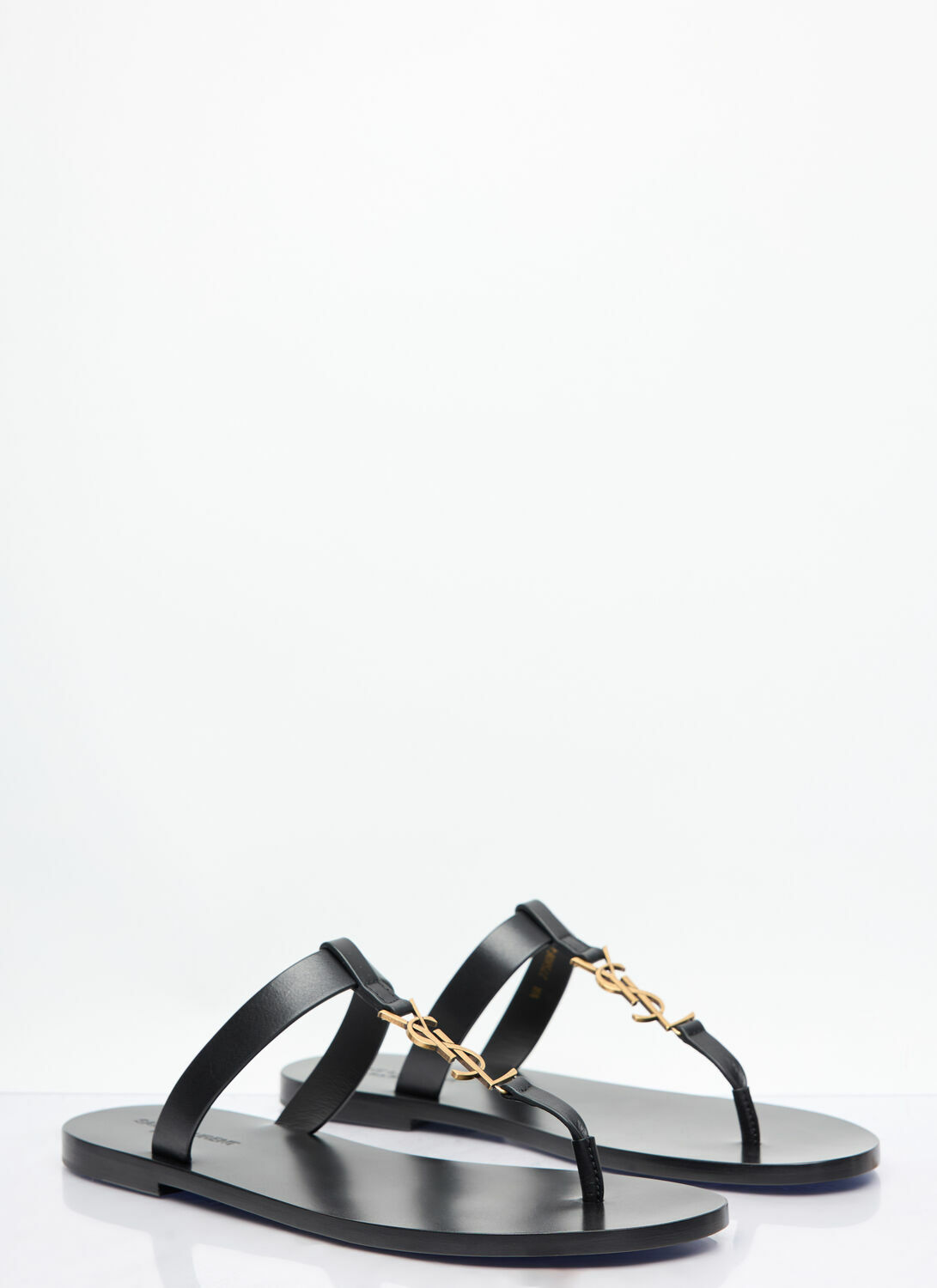 Saint Laurent Cassandre Leather Slides