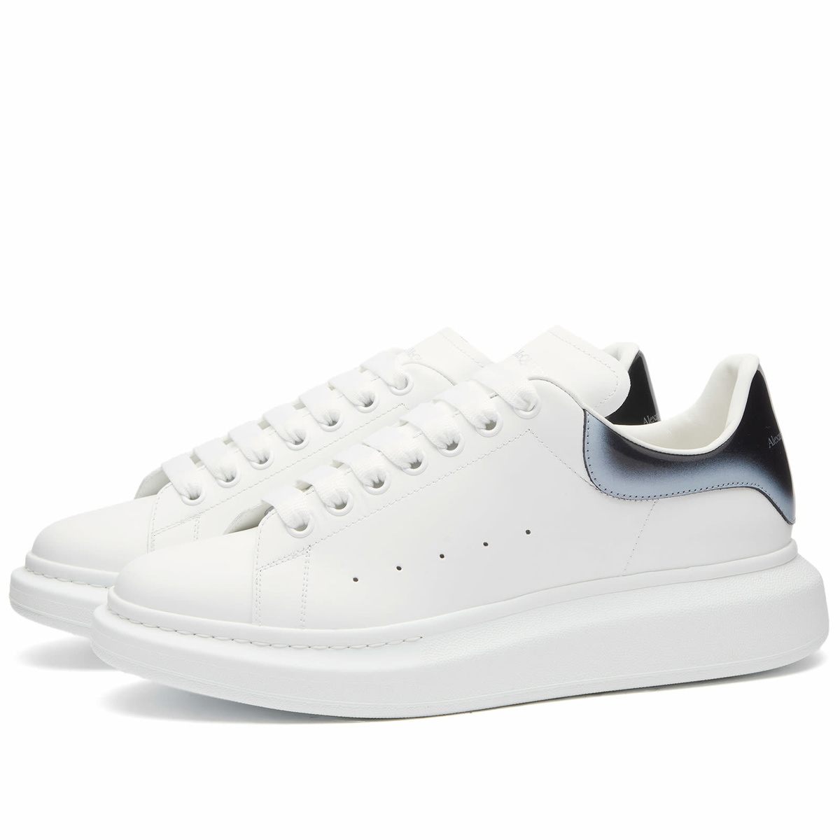 Alexander McQueen Men's Degrade Heel Oversized Sneakers in White/Black ...