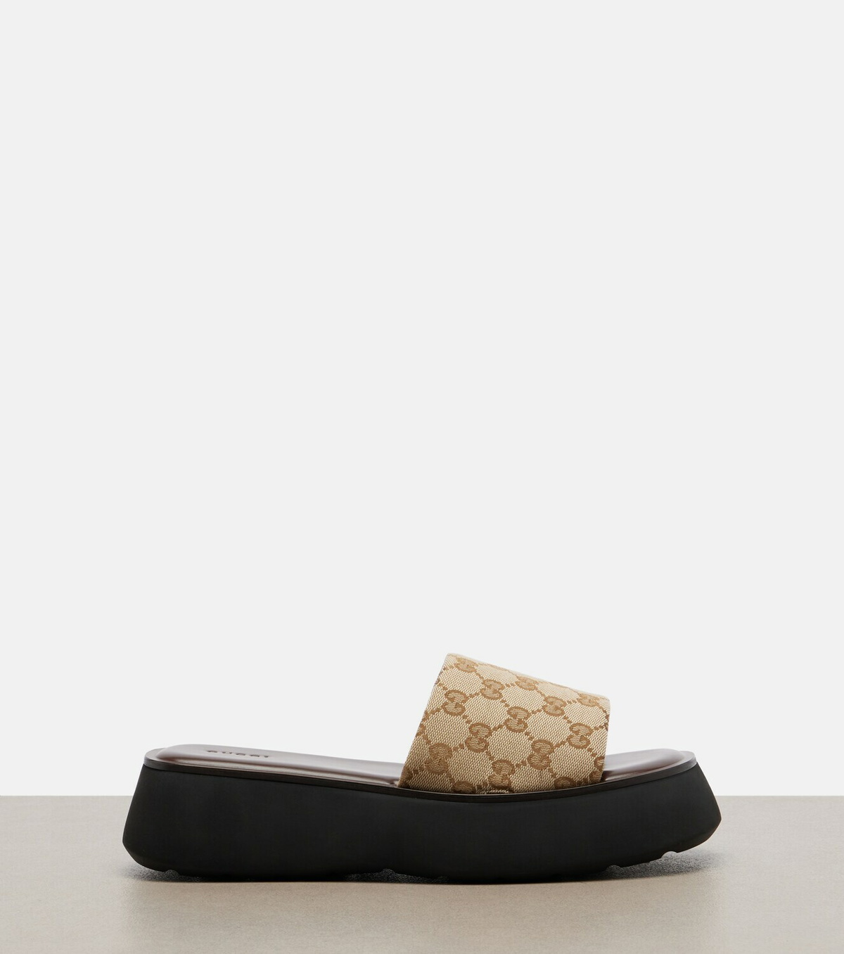 Gucci GG canvas platform slides