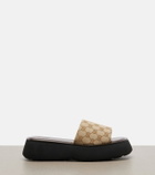 Gucci GG canvas platform slides