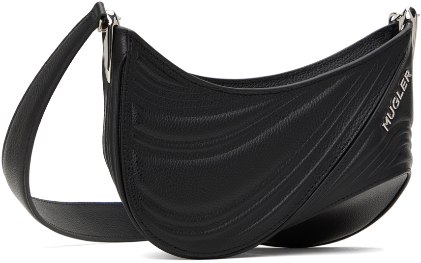Mugler Black Small Embossed Spiral Curve 01 Bag