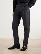 Dolce&Gabbana - Straight-Leg Pleated Pinstriped Virgin Wool Trousers - Gray