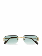 Cartier Eyewear - Signature C Rimless Rectangular-Frame Gold-Tone Sunglasses