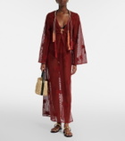 Johanna Ortiz Embroidered cotton mesh kaftan