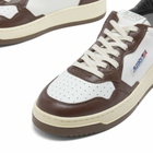 Autry Men's Medalist Low Leather Sneaker in Chestnut