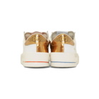 Golden Goose White and Orange Stardan Sneakers