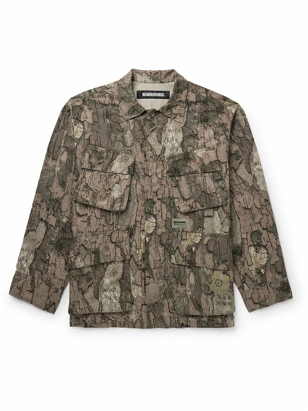 Photo: Neighborhood - Fatigue Logo-Appliquéd Camouflage-Print Cotton-Ripstop Jacket - Brown