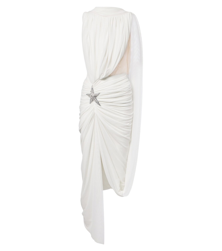Photo: David Koma Asymmetric draped embellished midi dress