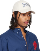 Balmain Off-White Cotton 'Balmain College' Cap