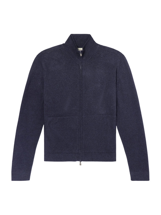 Photo: PIACENZA 1733 - Cashmere and Linen-Blend Zip-Up Sweater - Black